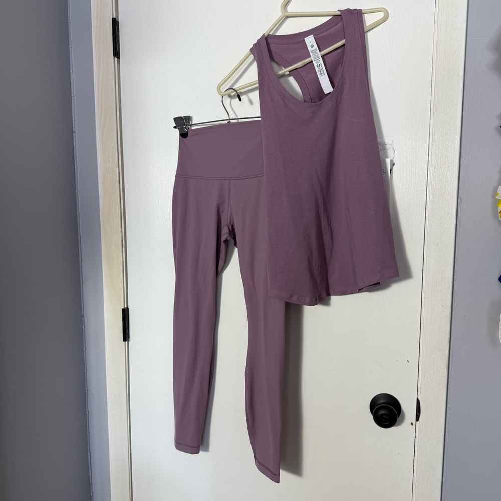 Lululemon LVLX color set 25" align leggings with matching love tank size 6